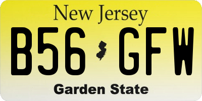 NJ license plate B56GFW