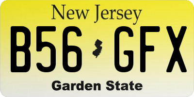 NJ license plate B56GFX