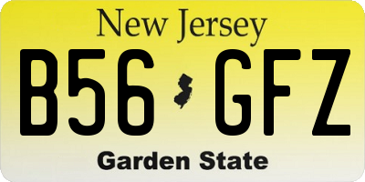 NJ license plate B56GFZ