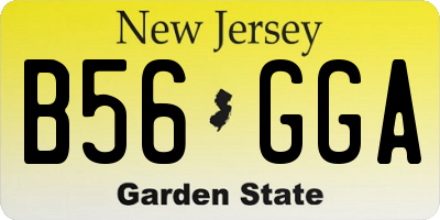 NJ license plate B56GGA