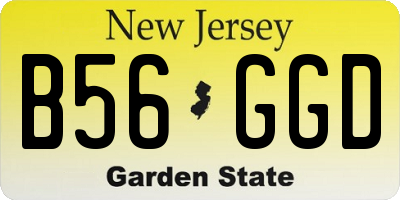 NJ license plate B56GGD