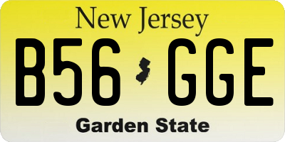 NJ license plate B56GGE