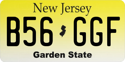 NJ license plate B56GGF
