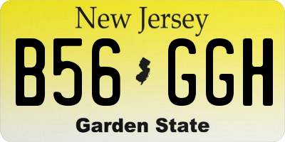 NJ license plate B56GGH