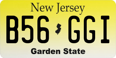 NJ license plate B56GGI
