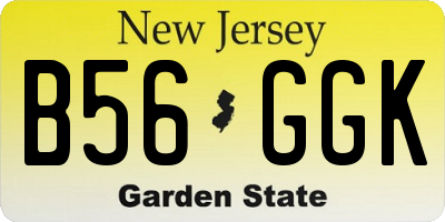 NJ license plate B56GGK