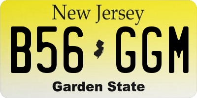 NJ license plate B56GGM