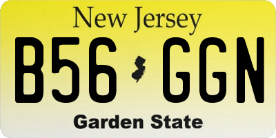 NJ license plate B56GGN