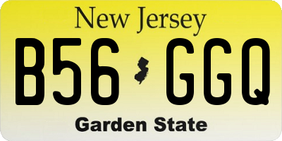 NJ license plate B56GGQ
