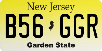 NJ license plate B56GGR