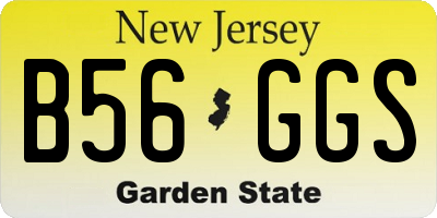 NJ license plate B56GGS