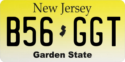 NJ license plate B56GGT
