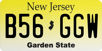 NJ license plate B56GGW