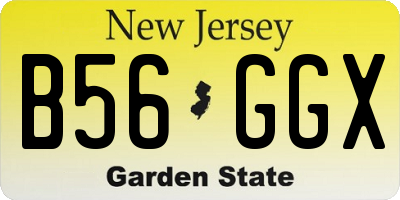 NJ license plate B56GGX