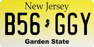 NJ license plate B56GGY