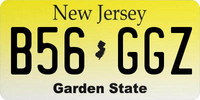 NJ license plate B56GGZ