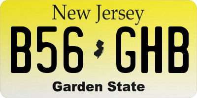 NJ license plate B56GHB