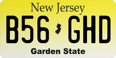 NJ license plate B56GHD