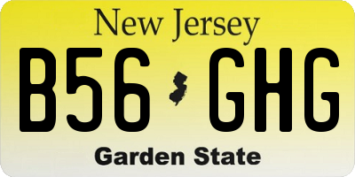 NJ license plate B56GHG