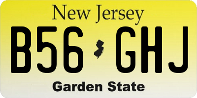 NJ license plate B56GHJ