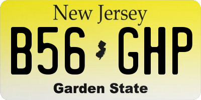 NJ license plate B56GHP