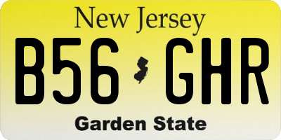 NJ license plate B56GHR