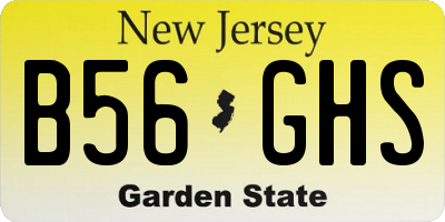 NJ license plate B56GHS