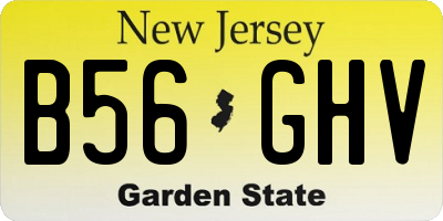 NJ license plate B56GHV