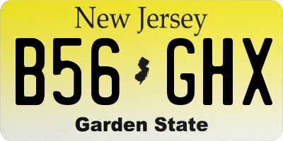 NJ license plate B56GHX