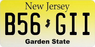 NJ license plate B56GII