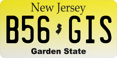 NJ license plate B56GIS