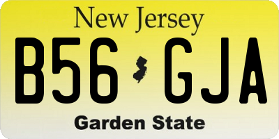 NJ license plate B56GJA