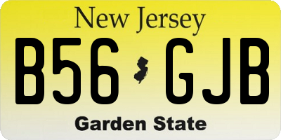 NJ license plate B56GJB