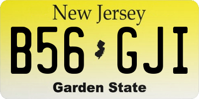 NJ license plate B56GJI