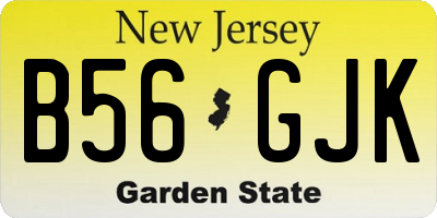 NJ license plate B56GJK
