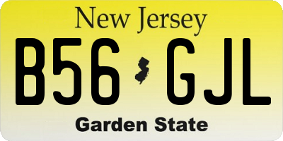 NJ license plate B56GJL