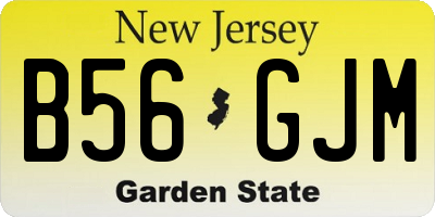 NJ license plate B56GJM