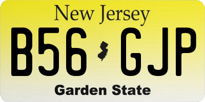 NJ license plate B56GJP