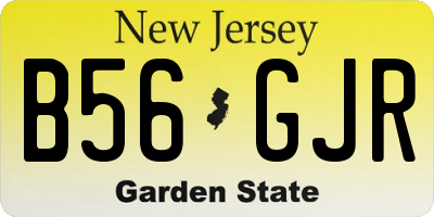 NJ license plate B56GJR