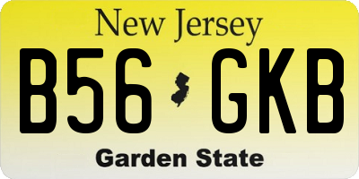 NJ license plate B56GKB