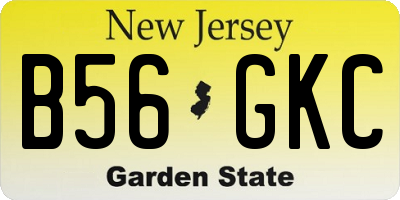 NJ license plate B56GKC