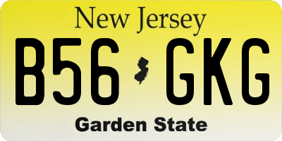 NJ license plate B56GKG
