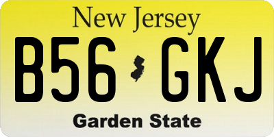 NJ license plate B56GKJ