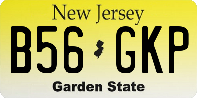 NJ license plate B56GKP
