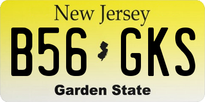 NJ license plate B56GKS
