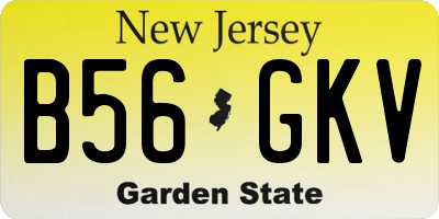 NJ license plate B56GKV