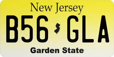 NJ license plate B56GLA