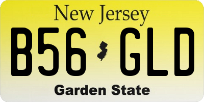 NJ license plate B56GLD