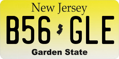 NJ license plate B56GLE