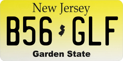 NJ license plate B56GLF